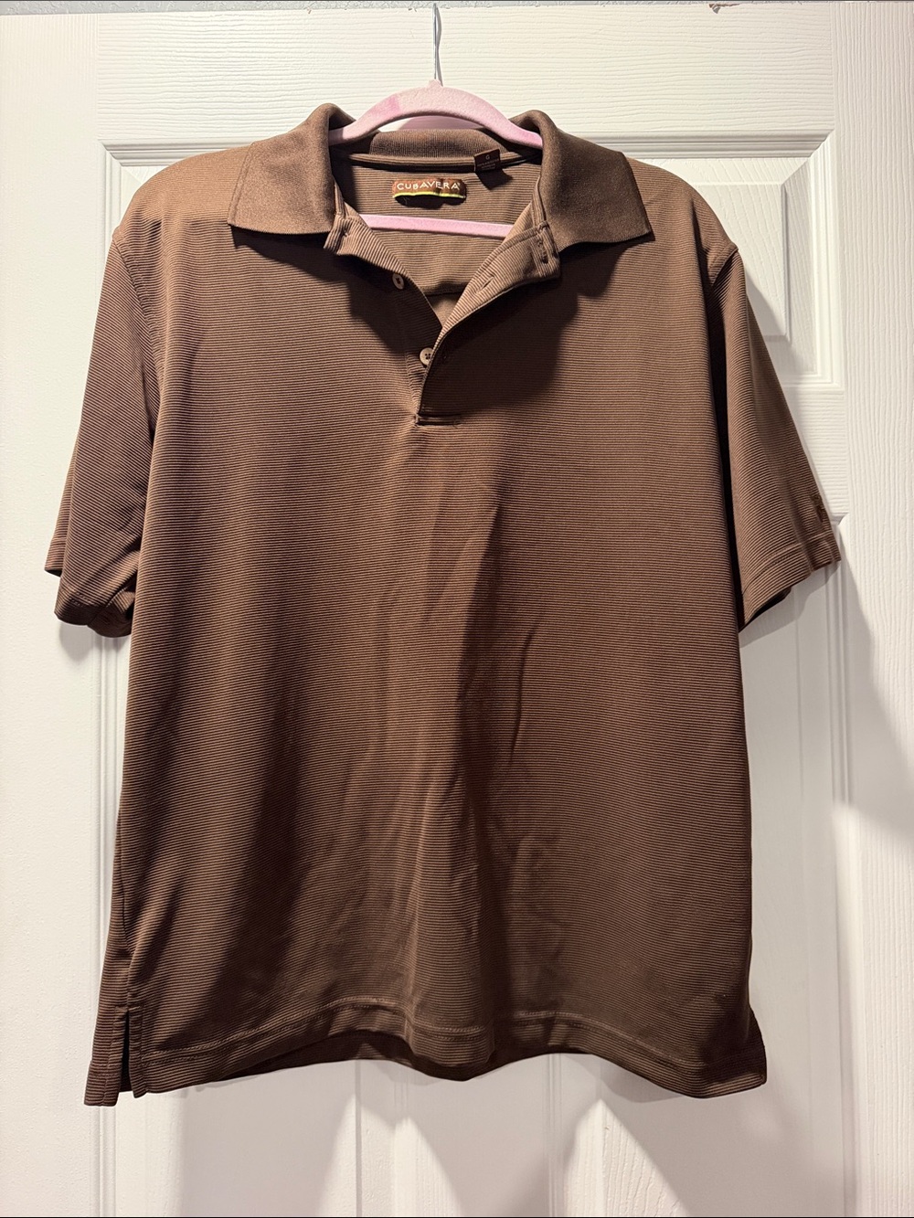 Cubavera Men's Brown Short Sleeve Polo